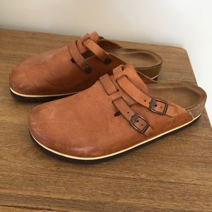 Birkenstock Vintage Real Leather Soft Footbed Clogs Size 39/ 9